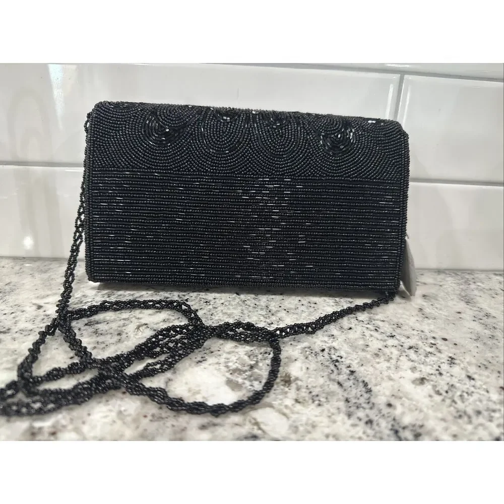NWT GOLDEN CROWN‎ BEADED CROSSBODY PURSE